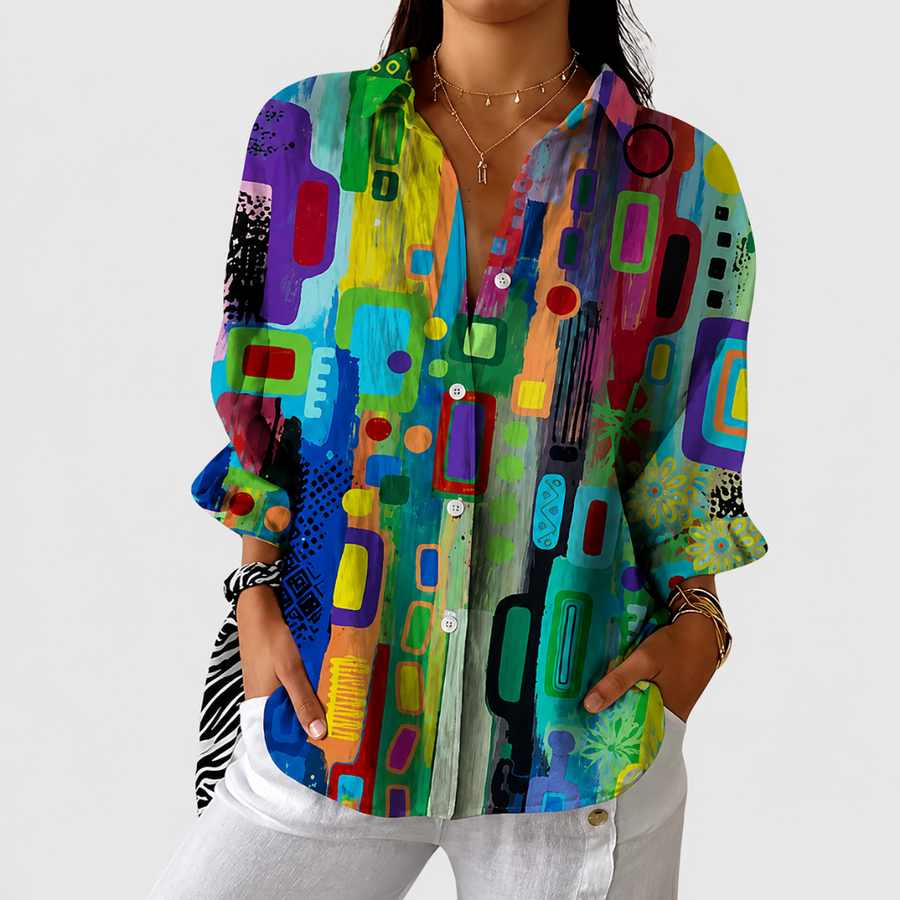 Lightweight and Colorful Printed Blouse