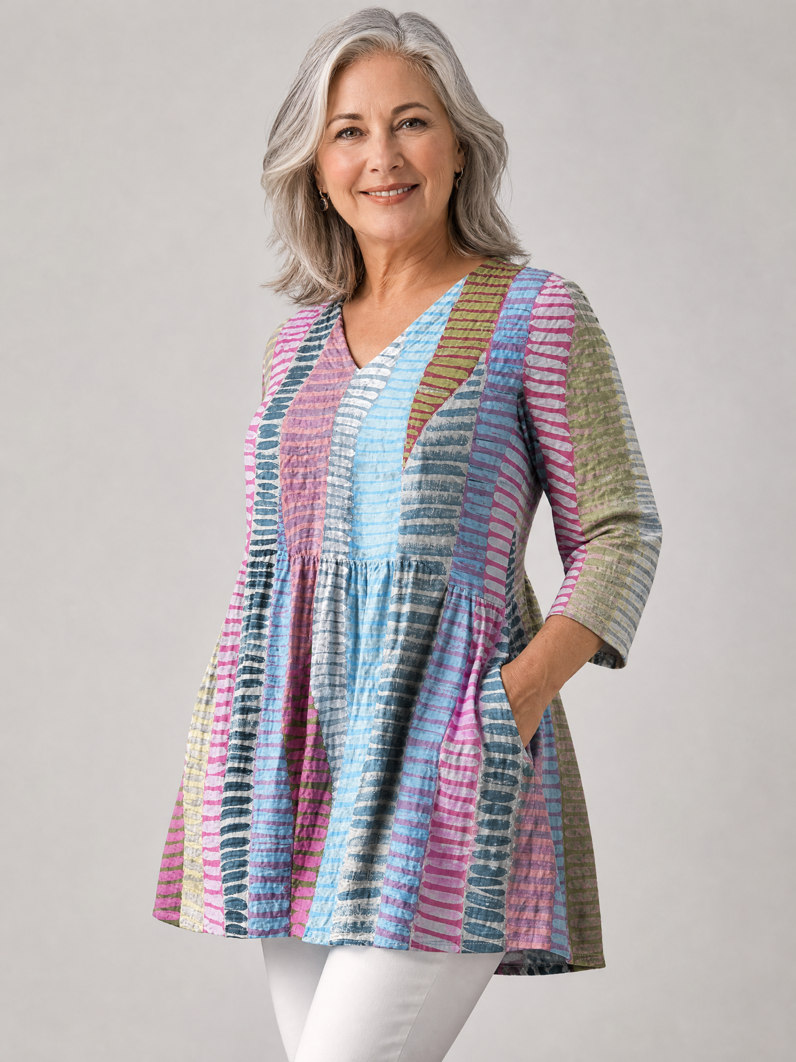 Anais | Long Blouse with V-Neck