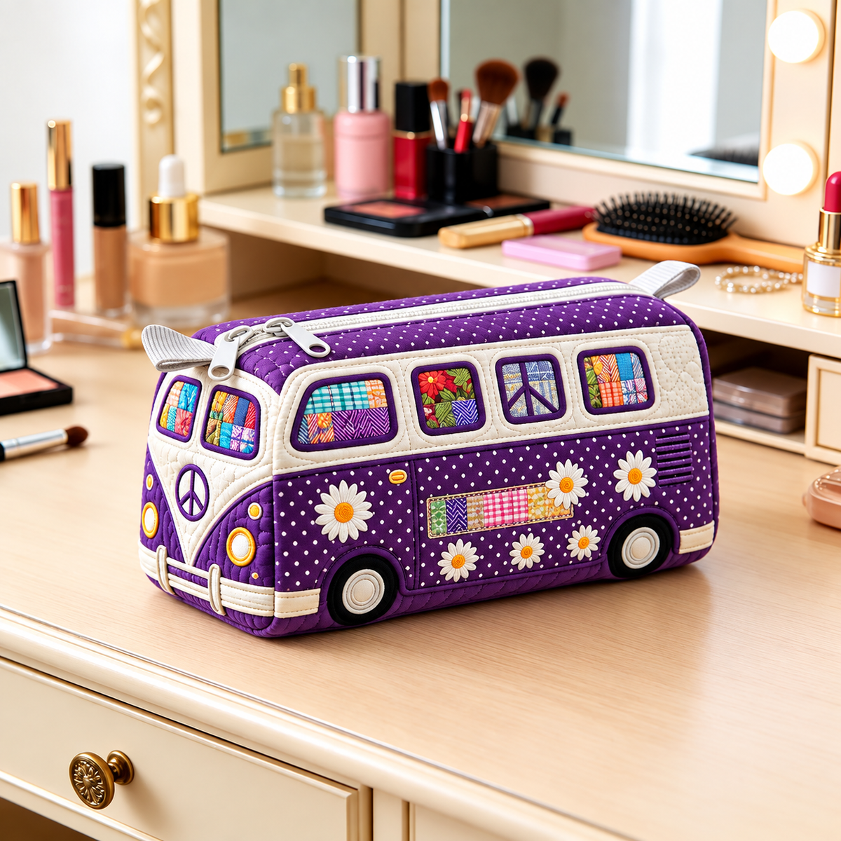 VIOVAN | PURPLE DAISY CAMPER COSMETIC BAG