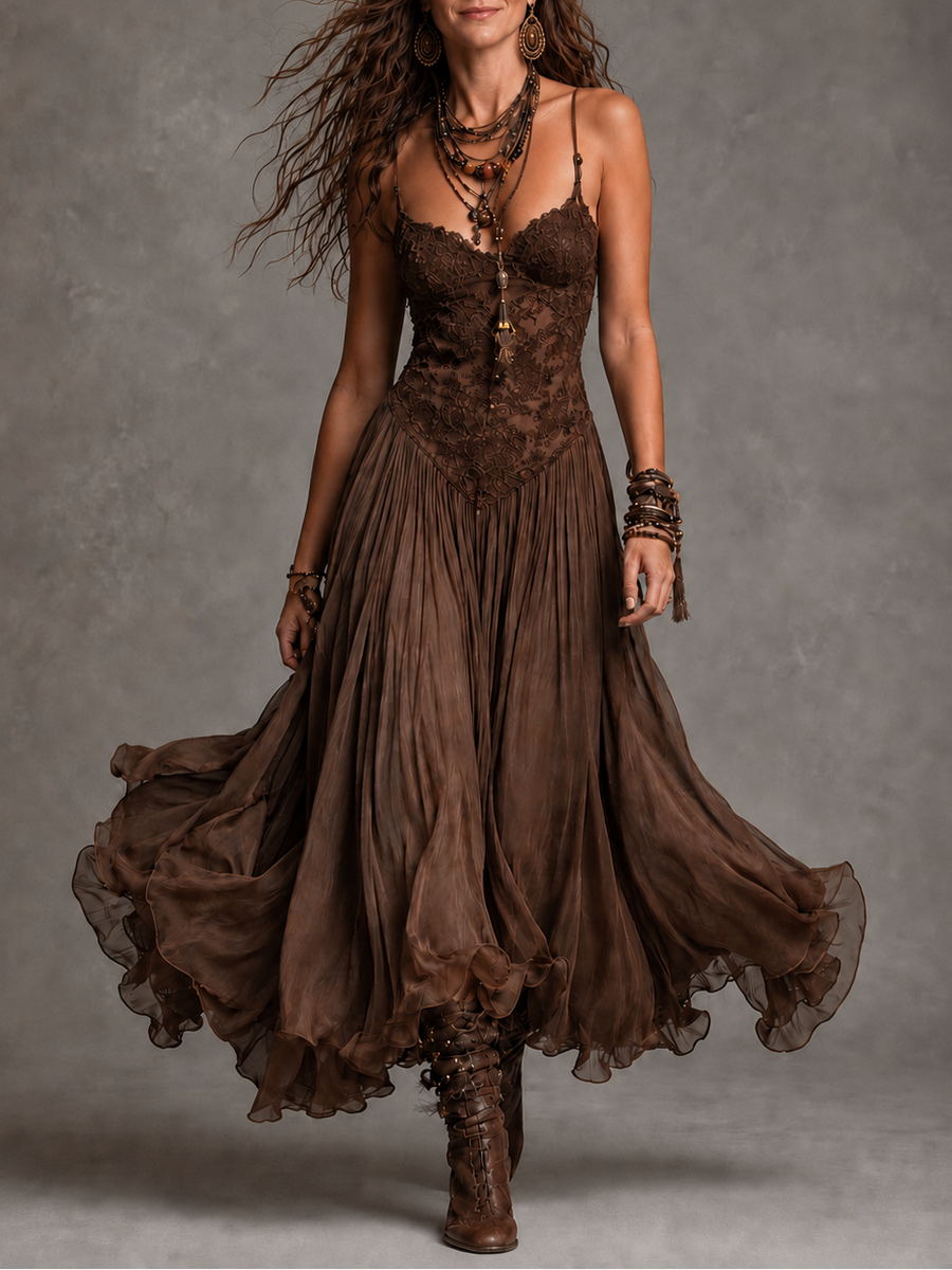 Olivia | Lace Corset Maxi Dress