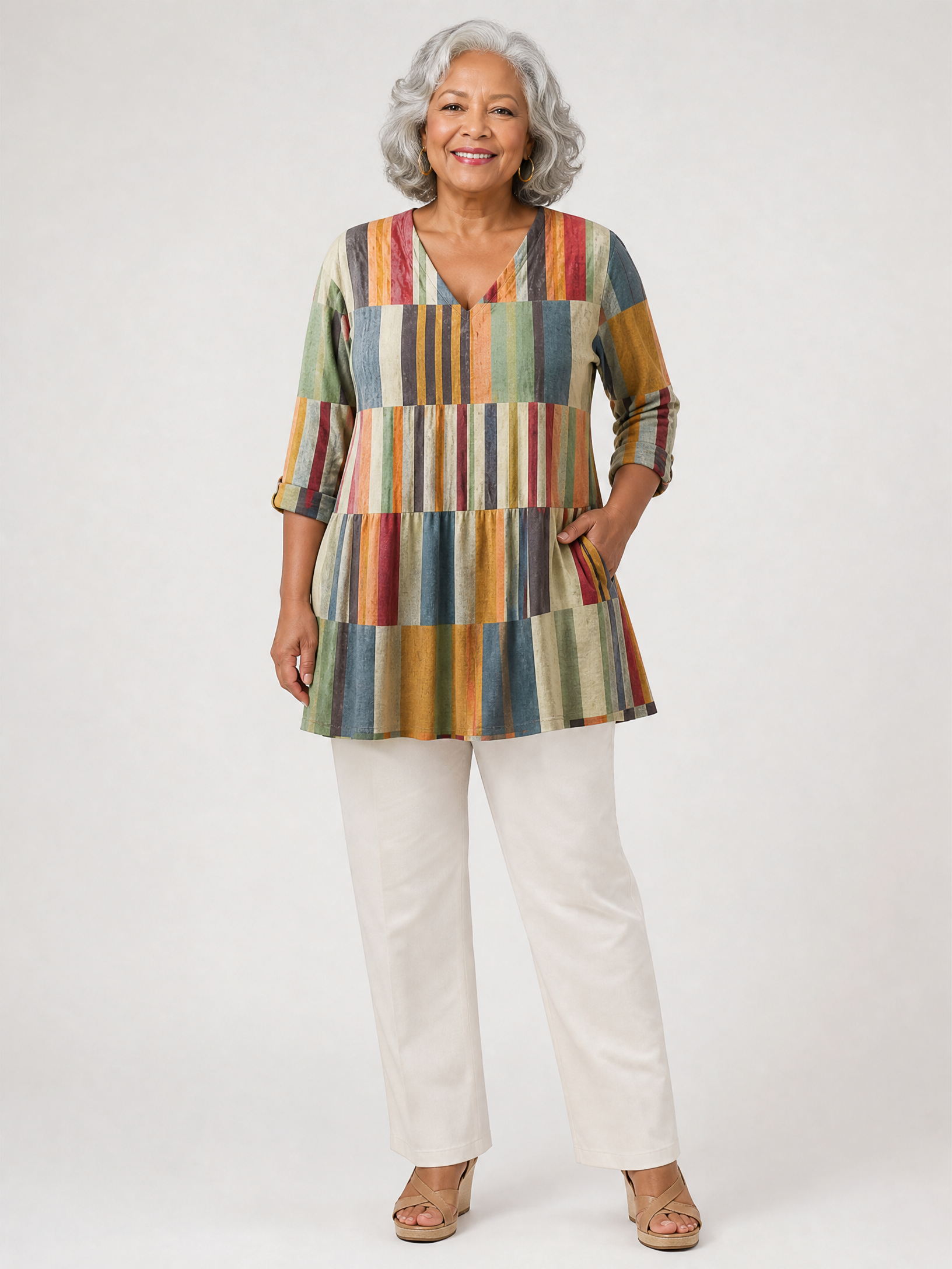 Chloe | Long Blouse with V-Neck