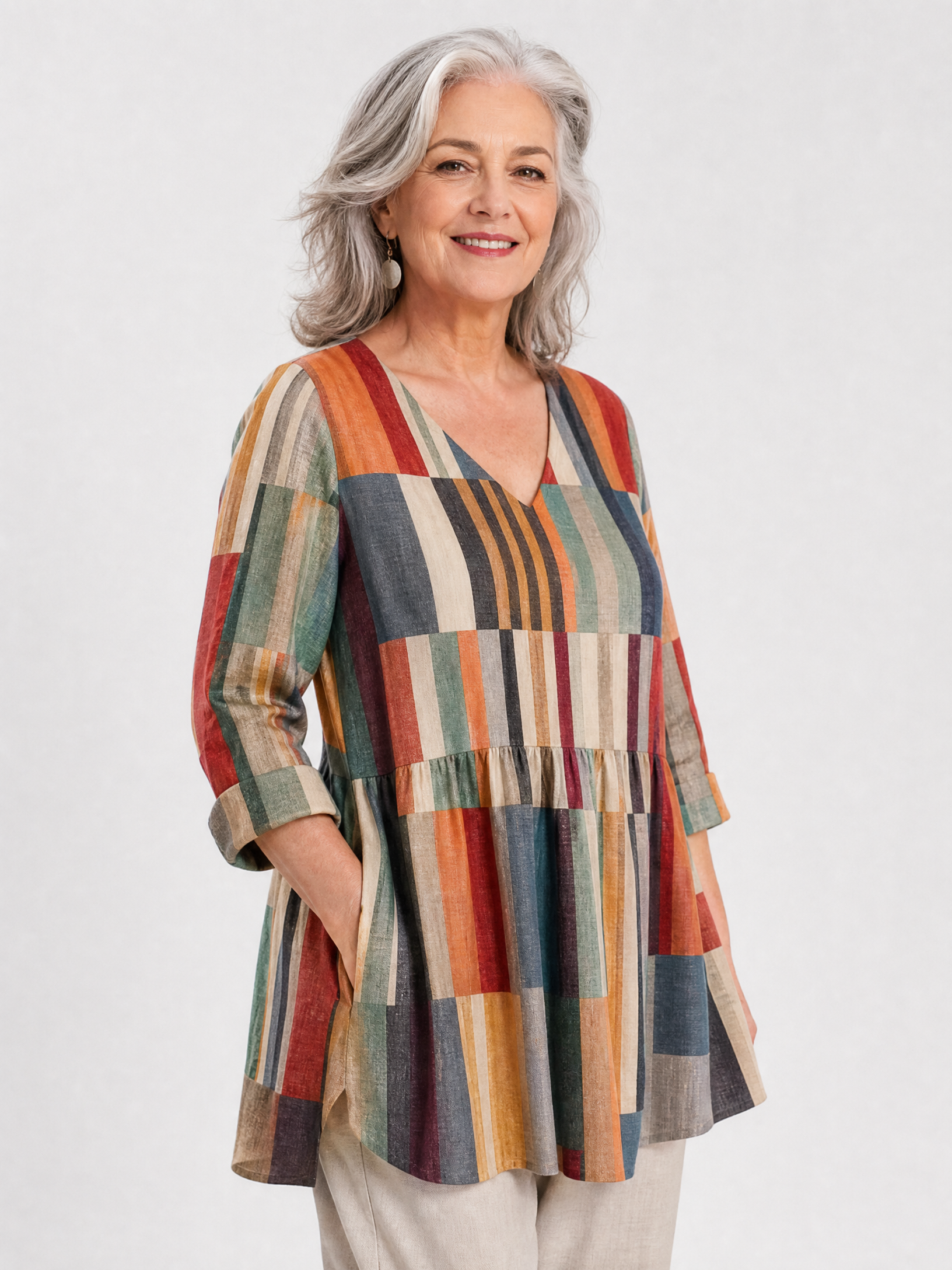 Chloe | Long Blouse with V-Neck