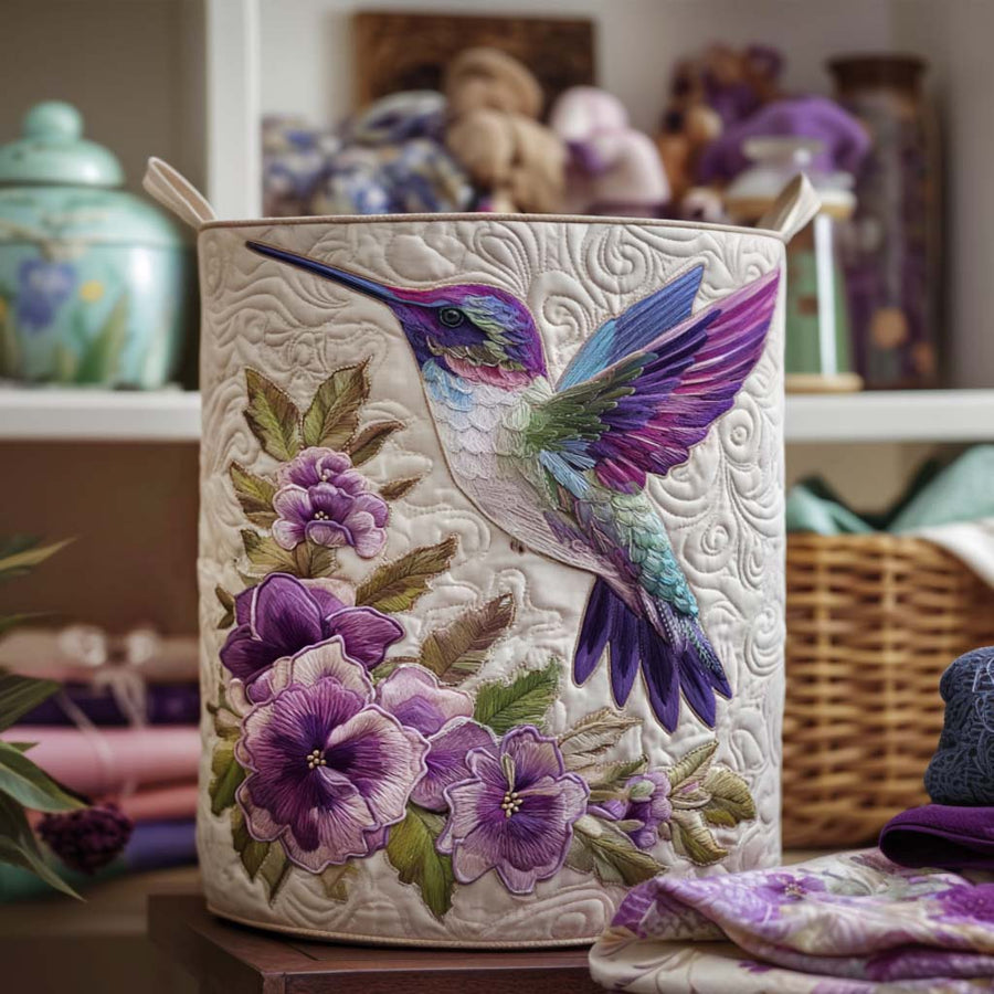 Hummingbird in Bloom Laundry Basket - 2