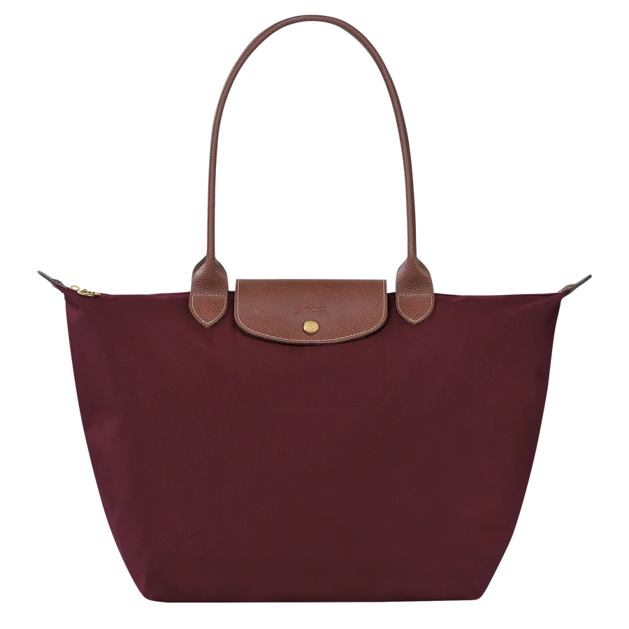 Large Foldable Nylon Bag, Burgundy