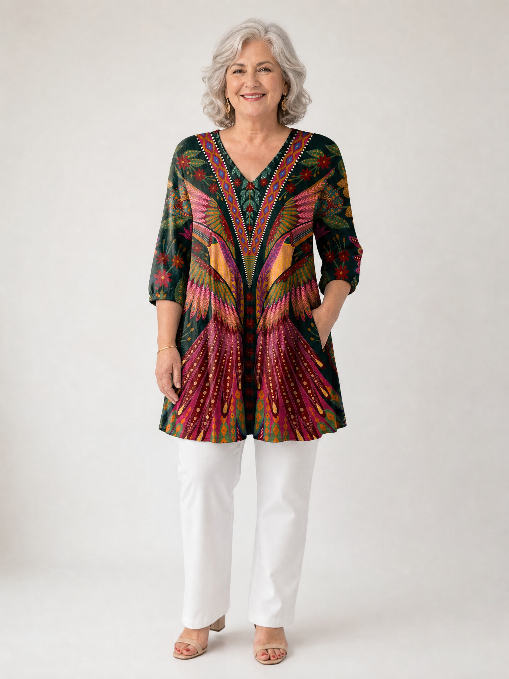 Manon | Long Blouse with V-Neck