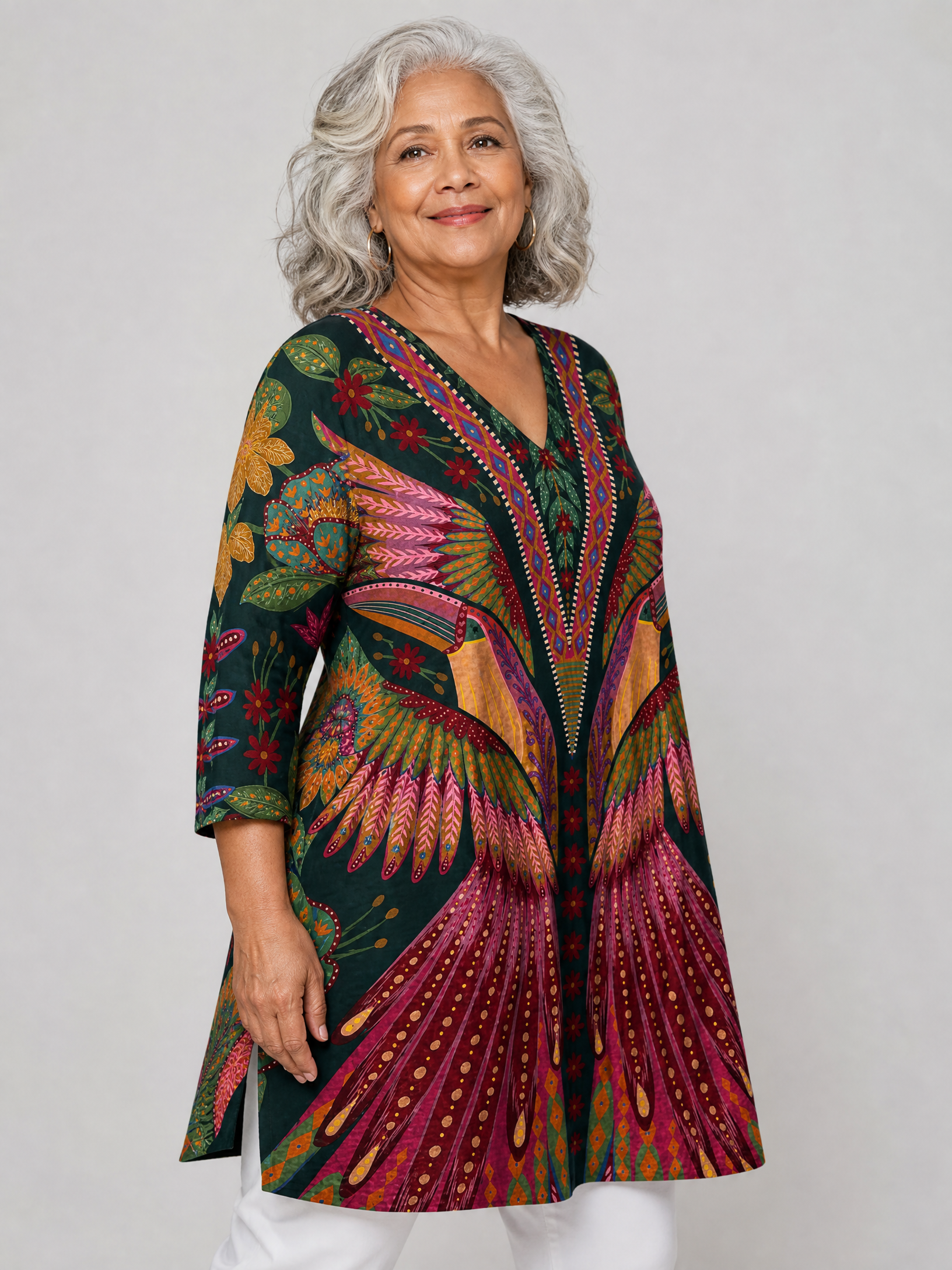 Manon | Long Blouse with V-Neck