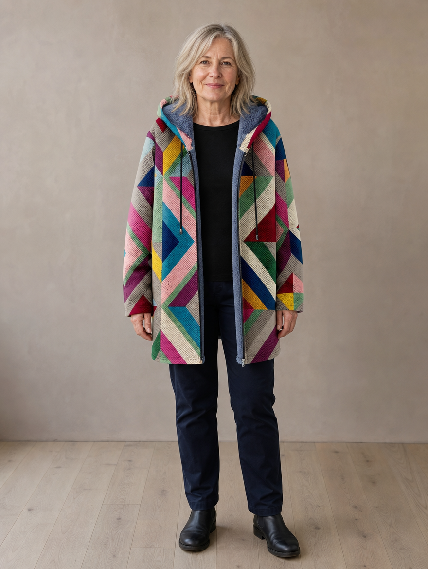 Vivienne | Artful Hooded Cardigan
