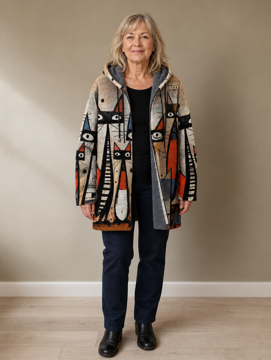 Reuben | Artistic Print Hooded Jacket