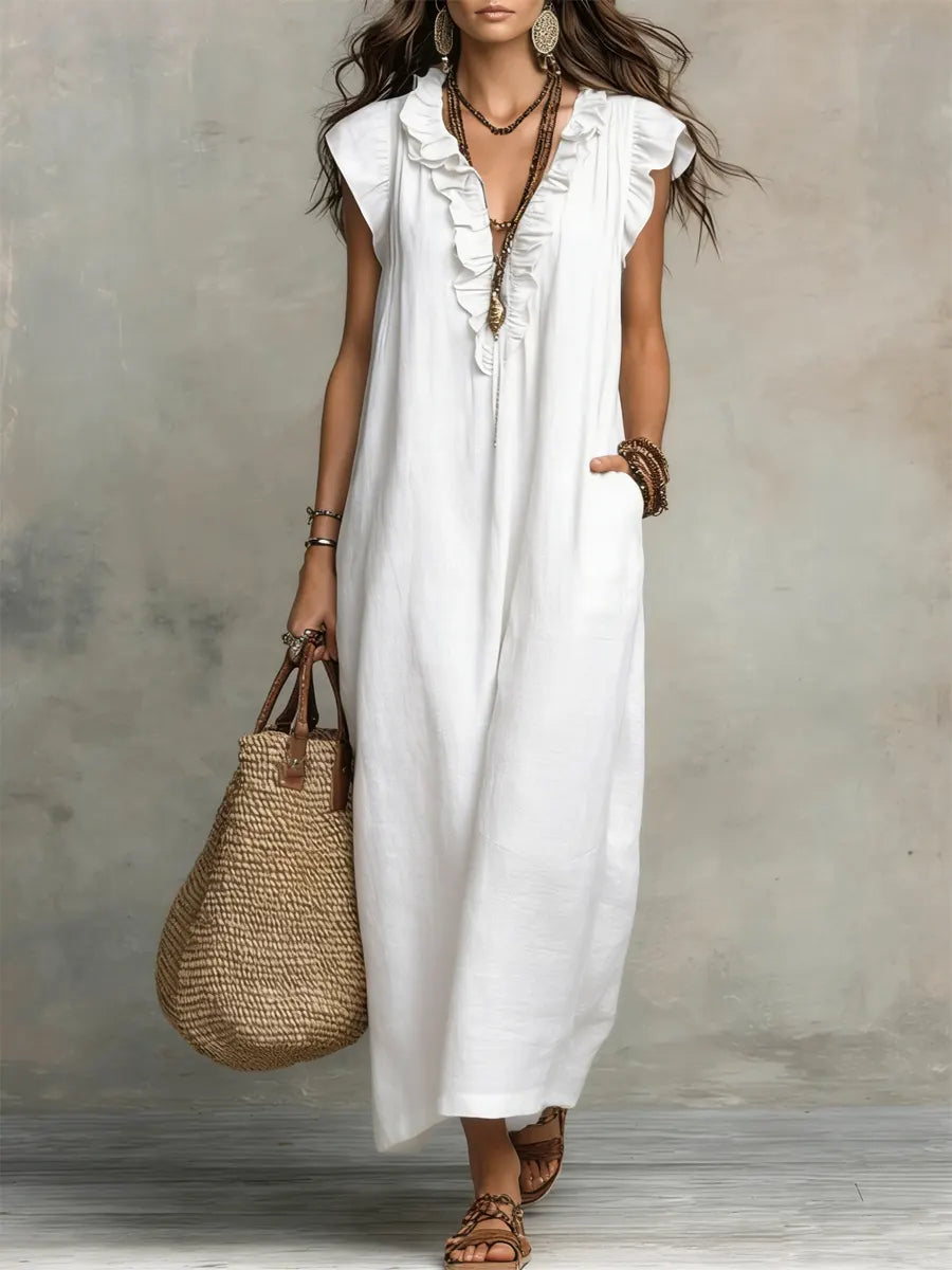 Sienna | Boho Ruffle Maxi Dress