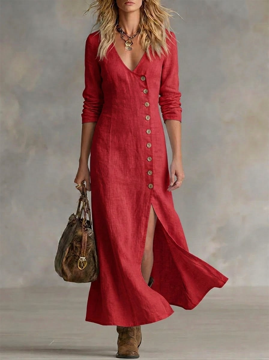 Elara | Button Maxi Dress